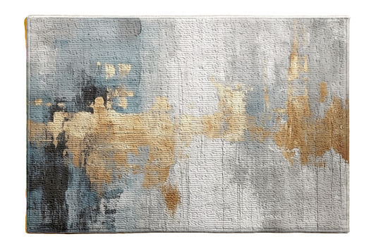 Rug Custom Printed Art Ink gold splash