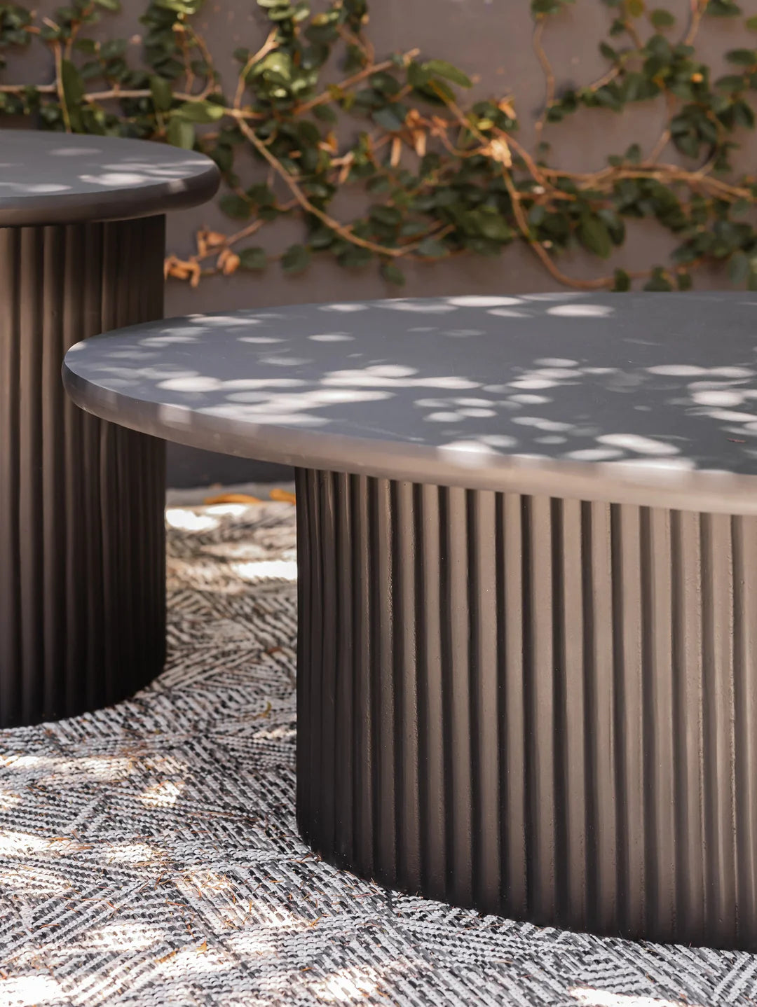 Bora Bora Outdoor Coffee Table in Oval Carbon