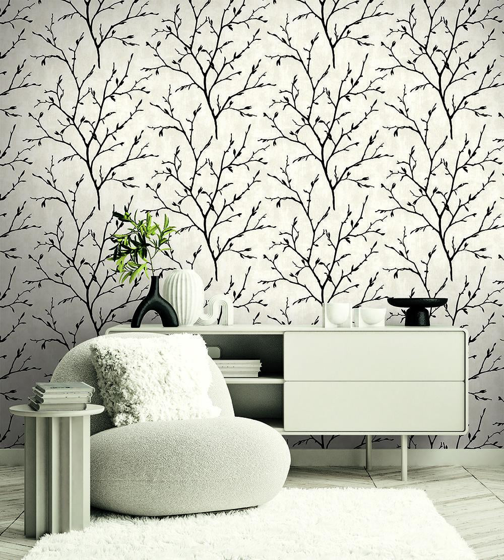 Panelled Wallpaper Plum Blossom