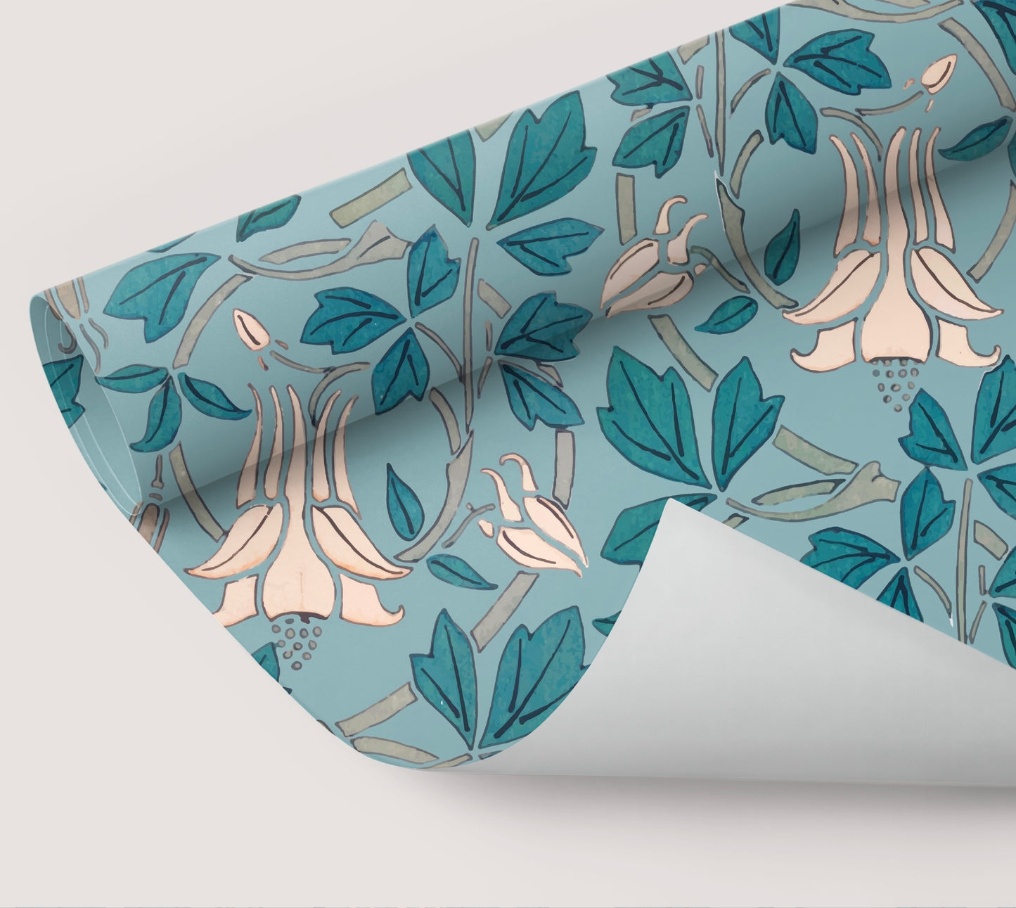 Wallpaper Floral Teal