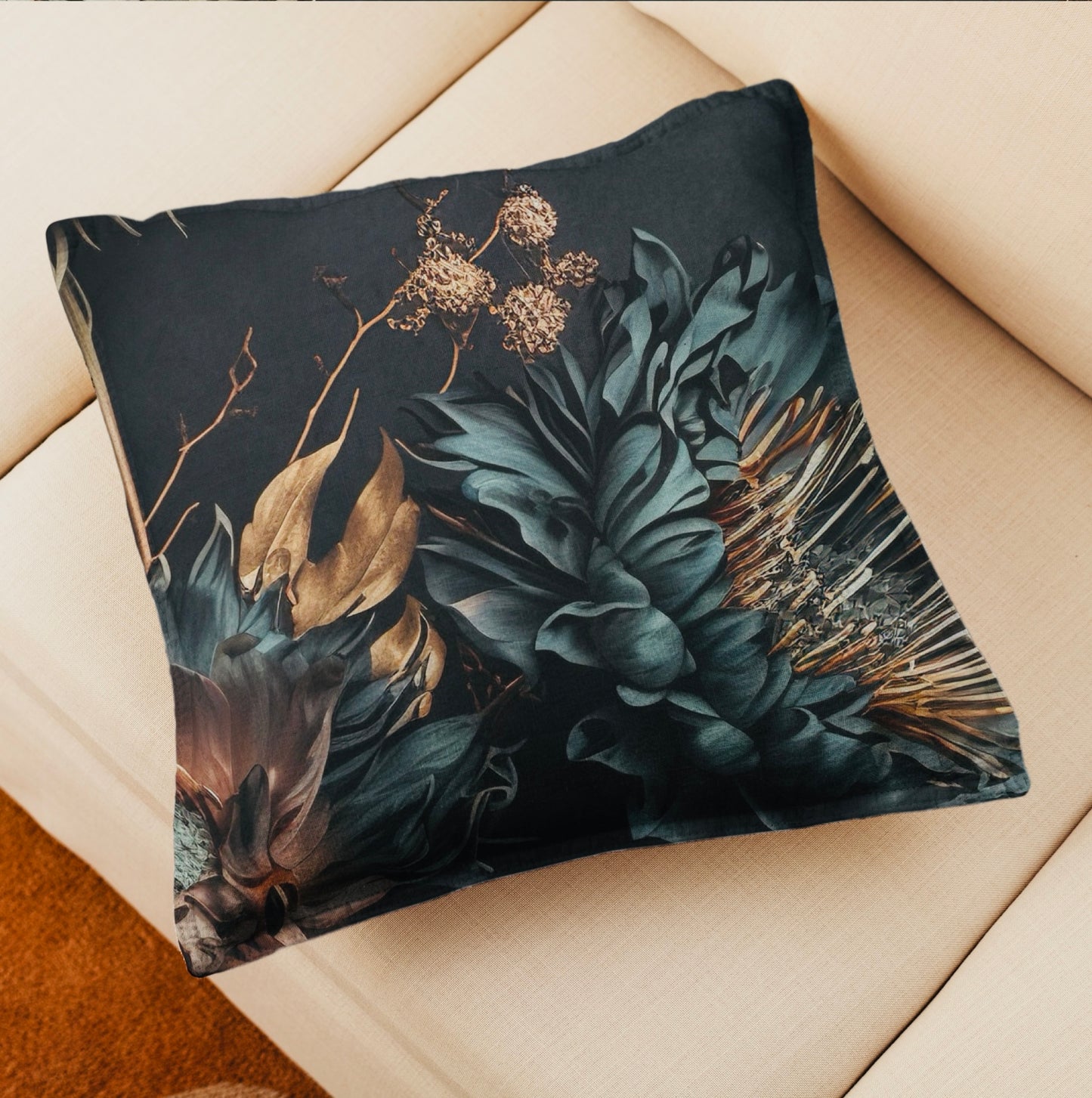 Scatter Cushion Golden Fine Floral