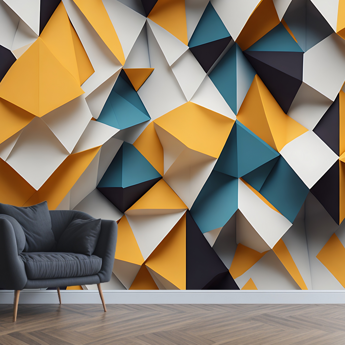 Wallpaper 3D Bright geometric cluster