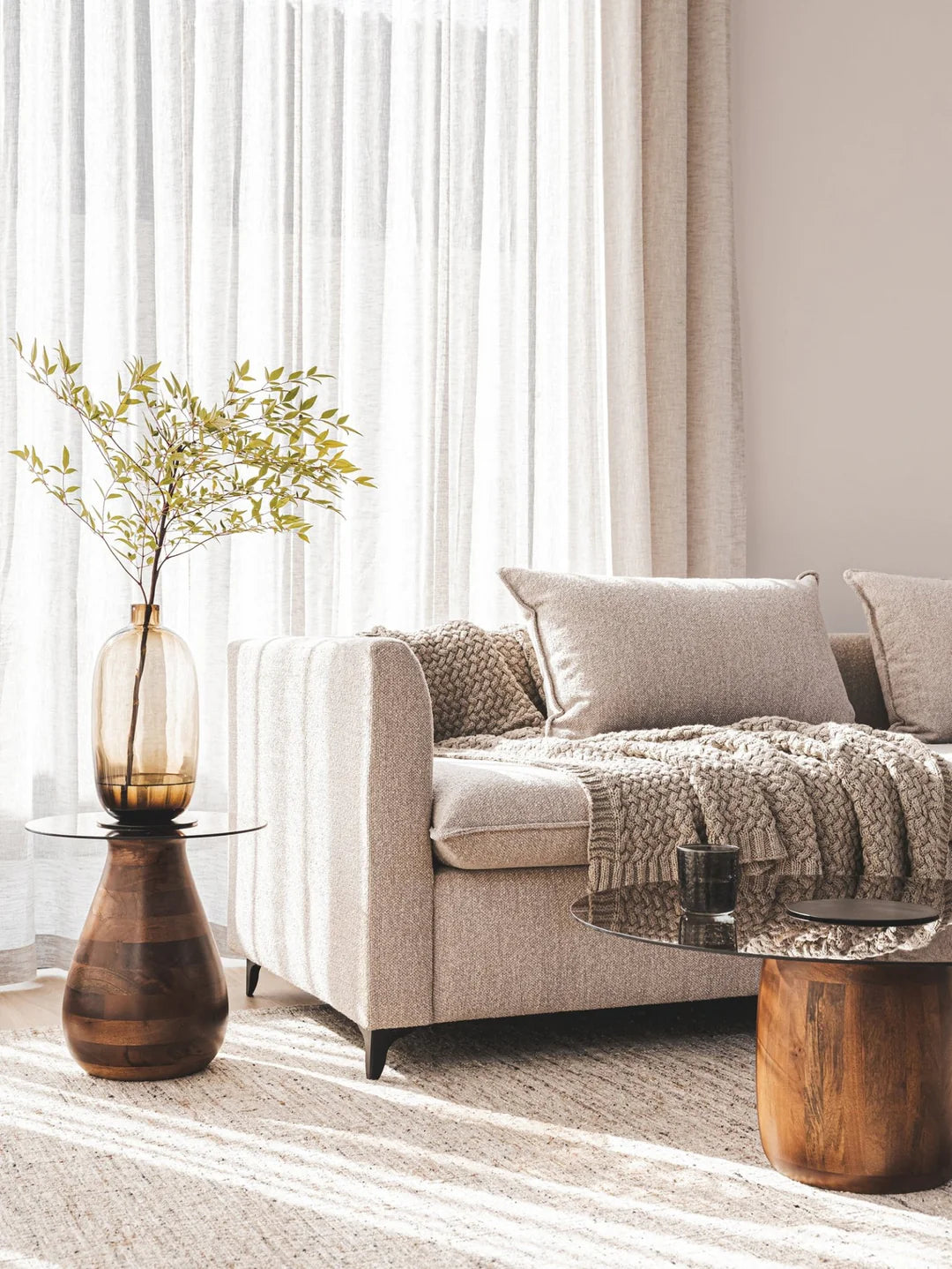 Sculpted Side Table in Husk