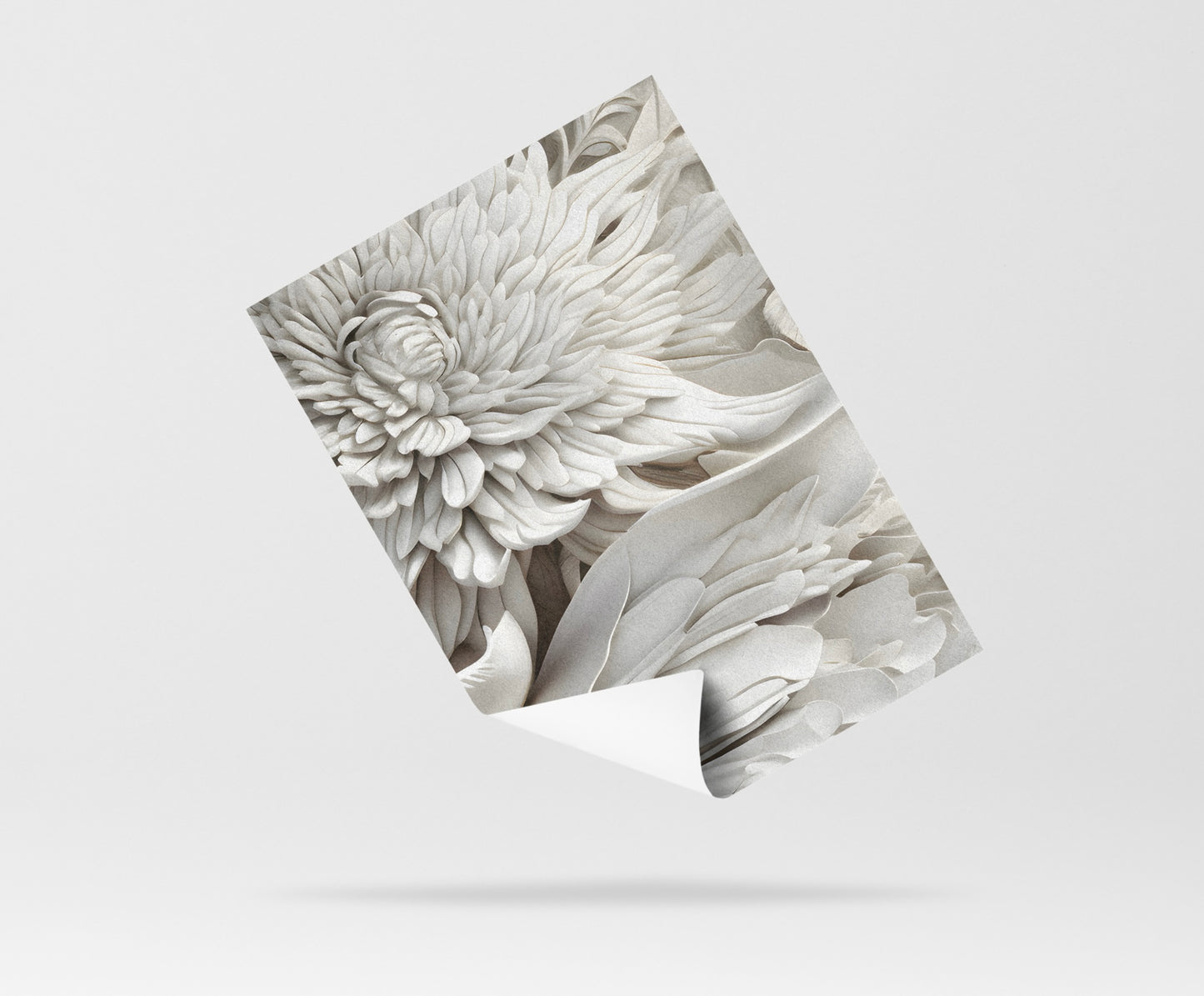 Wallpaper 3D Floral Ivory