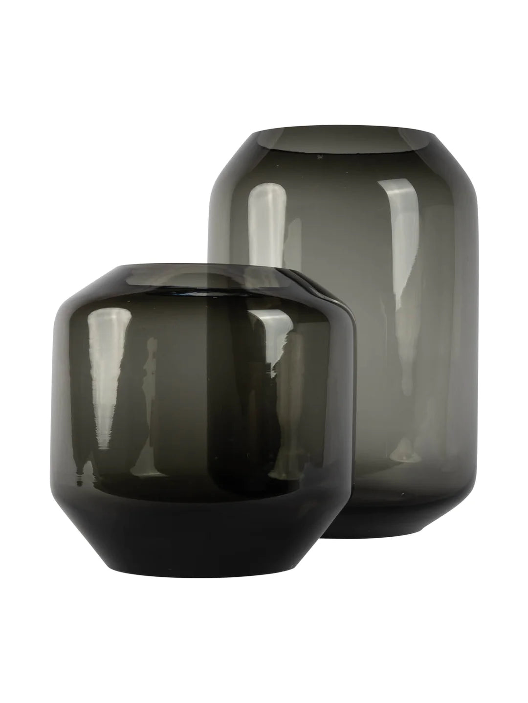 Isabeau Glass Vase in Obsidian-Large