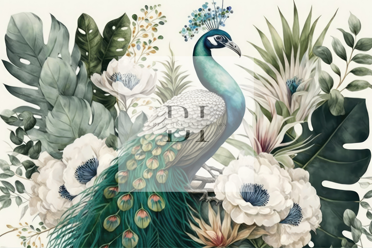 Wallpaper Peacock Floral