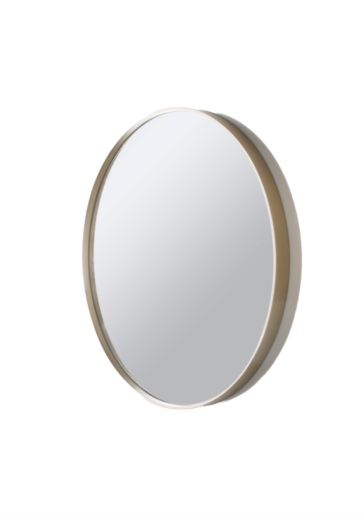 Deep Frame Round Mirror Gold