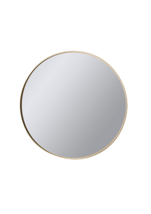 Deep Frame Round Mirror Gold