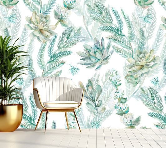 Wallpaper Mint Floral