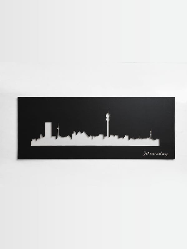 Wall Art Johannesburg Skyline Black