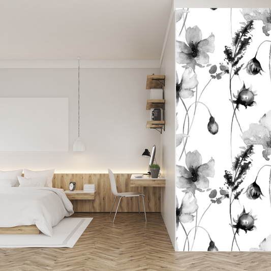 Wallpaper Floral Black & White