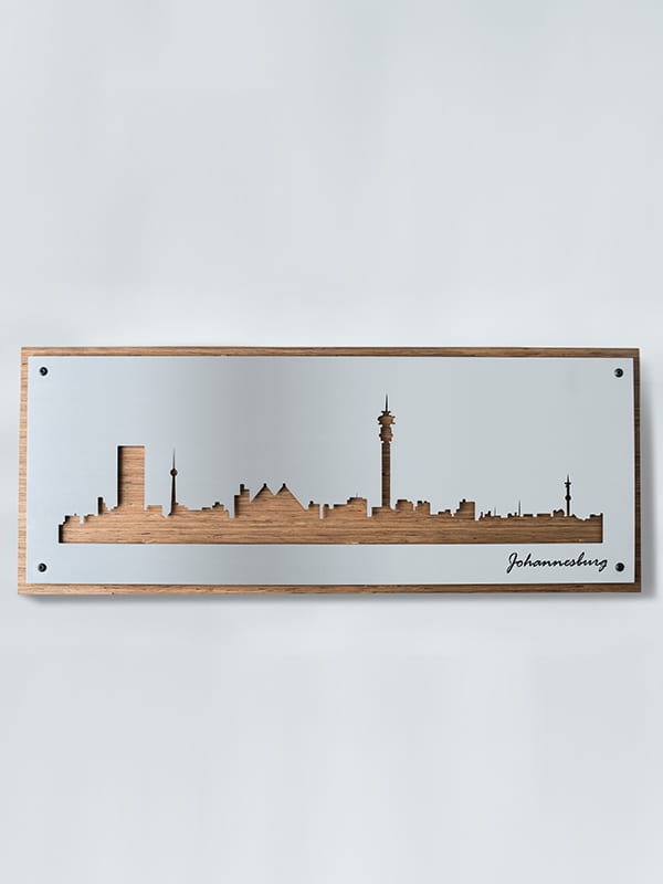 Brushed Aluminium Johannesburg Skyline