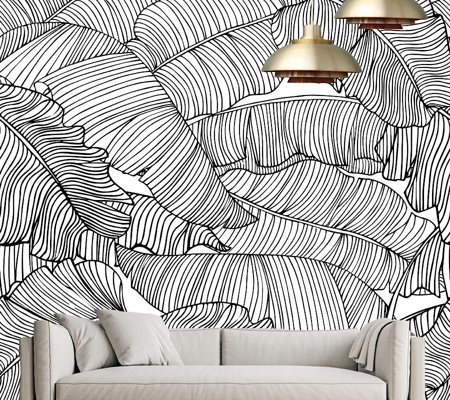 Wallpaper Palm leaf line art