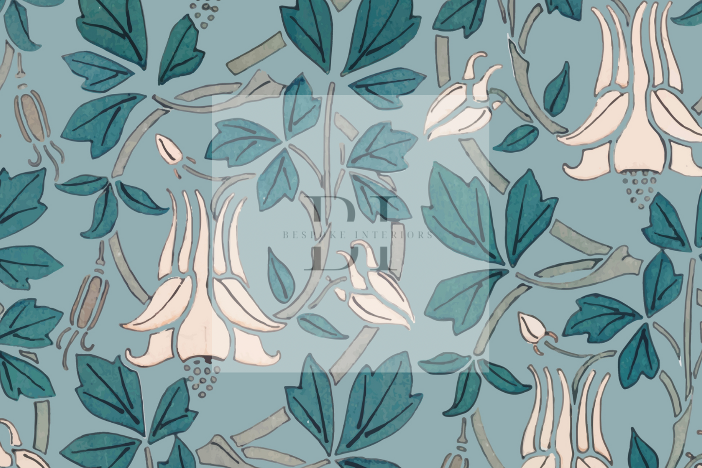 Wallpaper Floral Teal