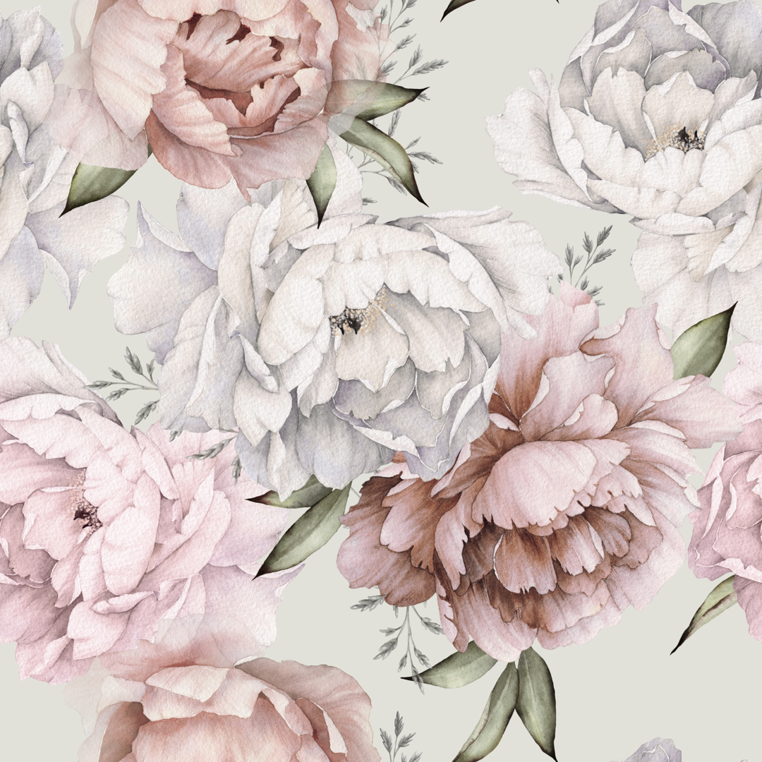 Wallpaper Peony Blooms